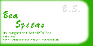 bea szitas business card